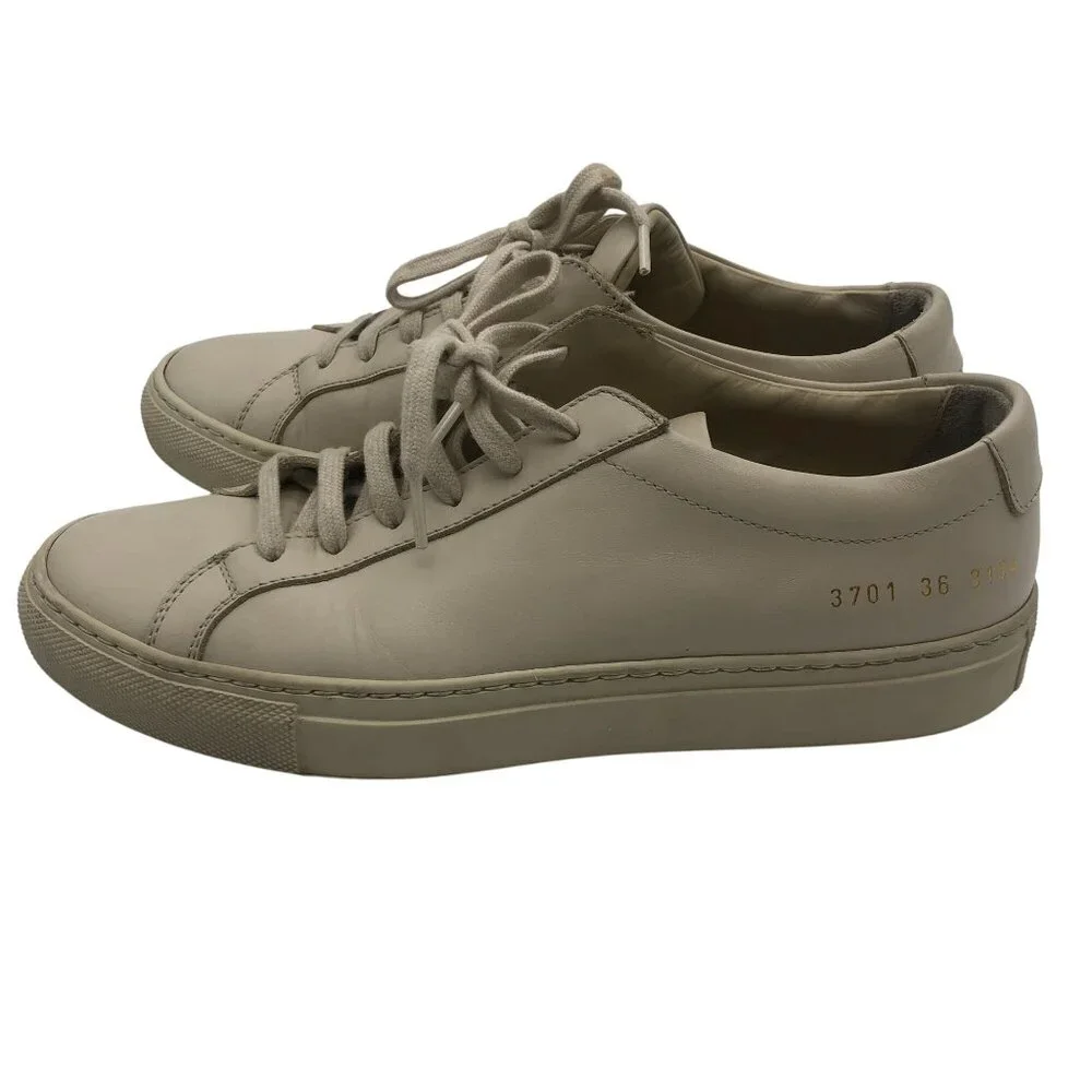 Woman By Common Projects Achilles Leather Sneakers EU‎ 36 US 6 Beige Cream Low